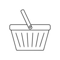 Shopping basket line icon vector