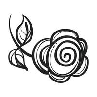 Abstract rose icon, simple style vector