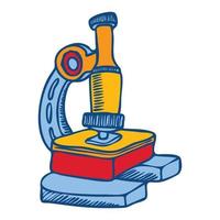 Microscope icon, hand drawn style vector