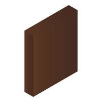 Blank brown box icon, isometric style vector