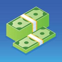 Dollar money stack icon, isometric style vector