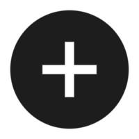 Circle plus icon, simple style vector