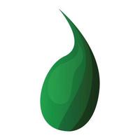 Green leaf icon, cartoon style vector