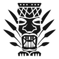 icono de ídolo tiki de hoja, estilo simple vector