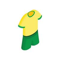 icono de camiseta de fútbol de brasil, estilo 3d isométrico vector