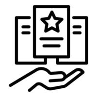 Care hand paper icon, outline style vector