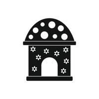 Toy house black simple icon vector