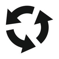 Circular arrows black simple icon vector