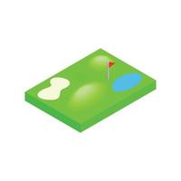 icono 3d isométrico del campo de golf vector