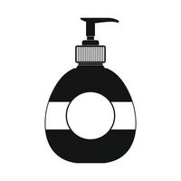 Plastic bottle with liquid soap black simple icon vector