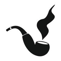 fumar pipa negro simple icono vector