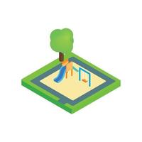 Childrens playground isometric 3d icon vector