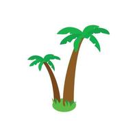 Two palm trees icon, isometric 3d style vector