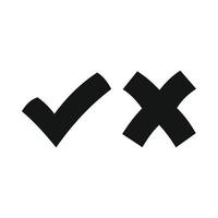 Yes No check marks icon, simple style vector