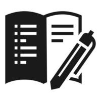 icono de libro de oficina abierta, estilo simple vector