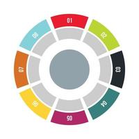 Round chart icon, flat style vector