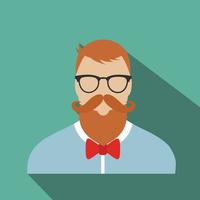 Hipster flat character vector