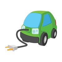 icono de dibujos animados de coche eléctrico vector