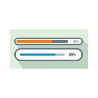 Progress loading bar icon, flat style vector