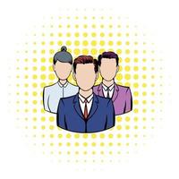 Business team icon, comics style vector