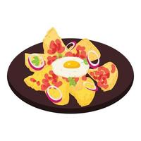 Fried egg icon cartoon vector. Mexican food vector