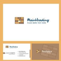 Bricks wall Logo design with Tagline Front and Back Busienss Card Template Vector Creative Design