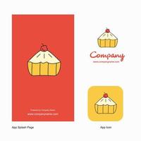 Cake Company Logo App Icon and Splash Page Design Creative Business App Design Elements vector