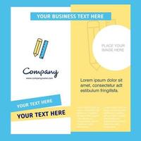 Pencil and scale Company Brochure Template Vector Busienss Template