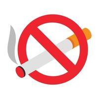 No smoking 3d isometric icon vector