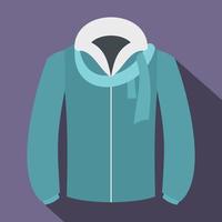 Winter jacket icon, flat style vector