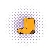 icono de botas de fieltro, estilo comics vector