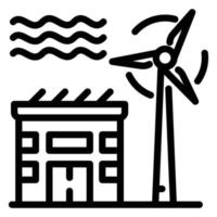 Wind turbine icon, outline style vector