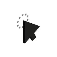 Click with cursor icon, isometric 3d style vector