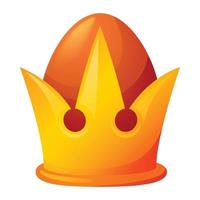 icono de la corona del rey, estilo de dibujos animados vector