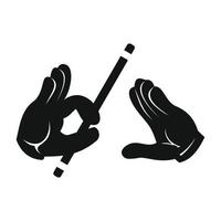 Magician hands with stick simple icon vector