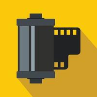 Camera film roll icon, flat style vector