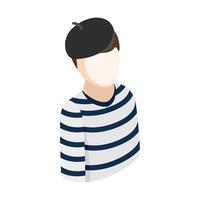 Mime isometric 3d icon vector