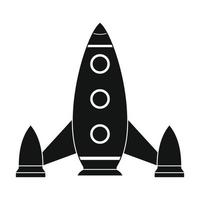 Space rocket black simple icon vector