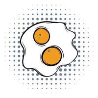 Fried eggs comics icon vector