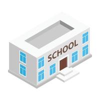 School building isometric 3d icon vector