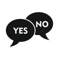 Yes No bubbles icon, simple style vector