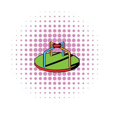 Colorful merry-go-round icon, comics style