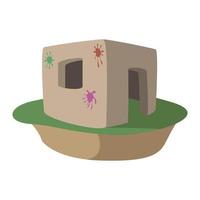 Paintball fortification cartoon icon vector