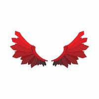 Red wings of devil icon, cartoon style vector