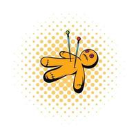 Voodoo doll icon, comics style vector