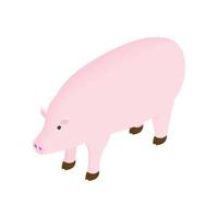 Pig isometric 3d icon vector