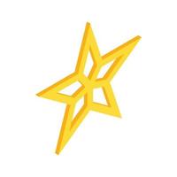 icono de estrella dorada, estilo 3d isométrico vector