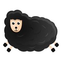 Black sheep icon, cartoon style vector