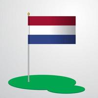 Netherlands Flag Pole vector