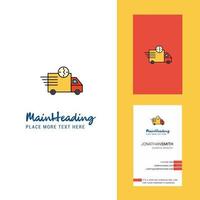 On time delivery Creative Logo and business card vertical Design Vector